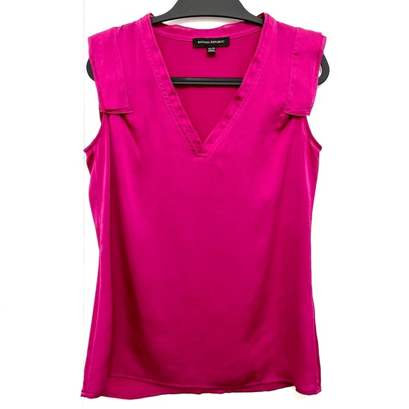 Banana Republic XS Sleeveless Blouse Magenta - Picture 1 of 5